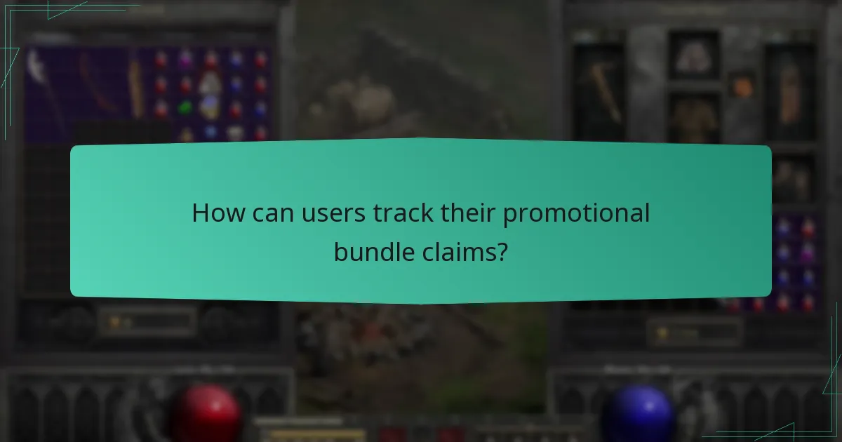 How can users track their promotional bundle claims?