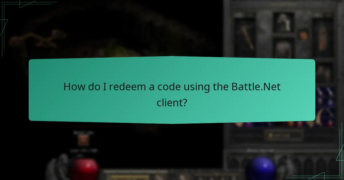 How do I redeem a code using the Battle.Net client?