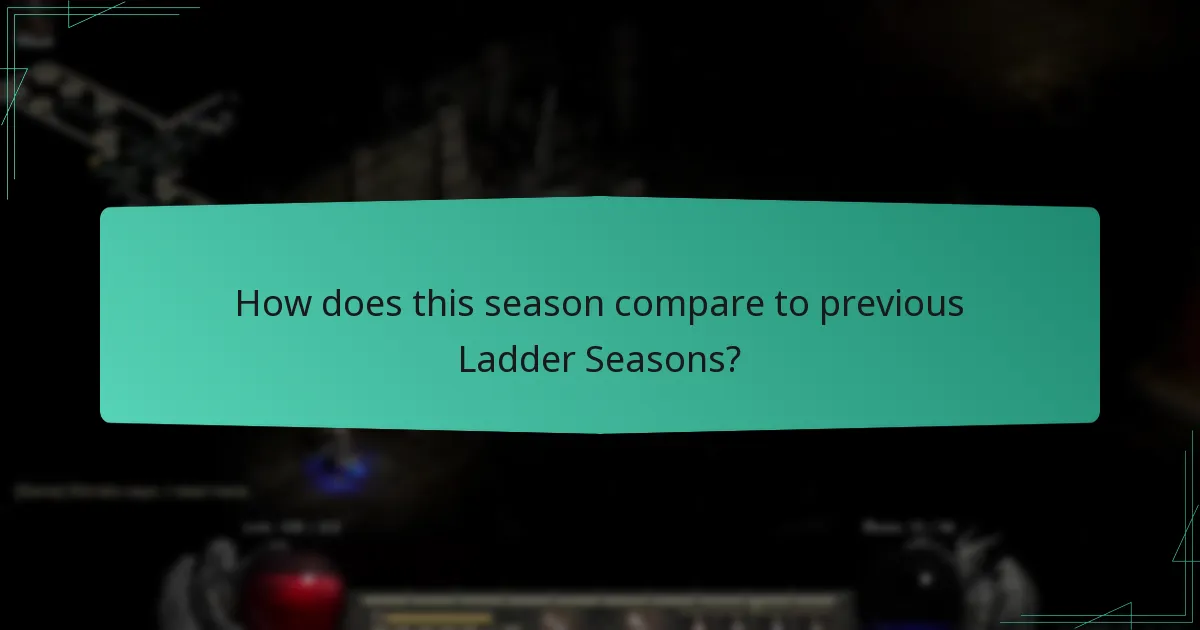 How does this season compare to previous Ladder Seasons?