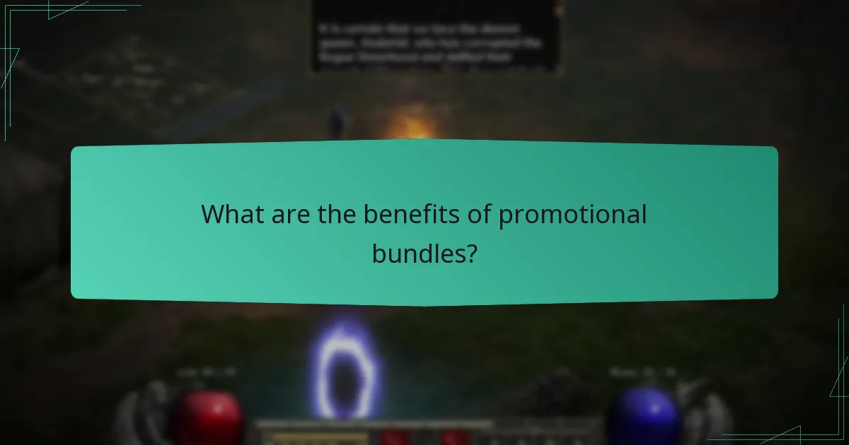 What are the benefits of promotional bundles?