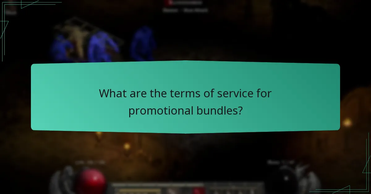 What are the terms of service for promotional bundles?