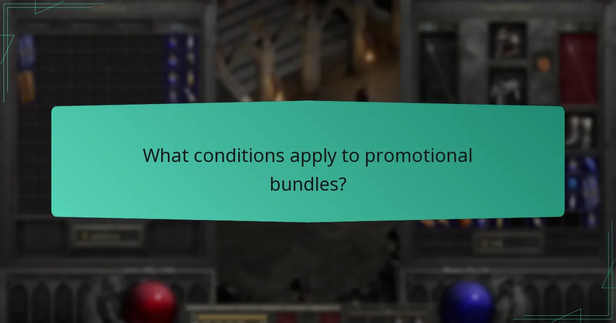 What conditions apply to promotional bundles?