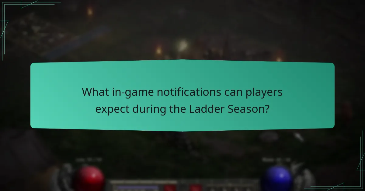 What in-game notifications can players expect during the Ladder Season?