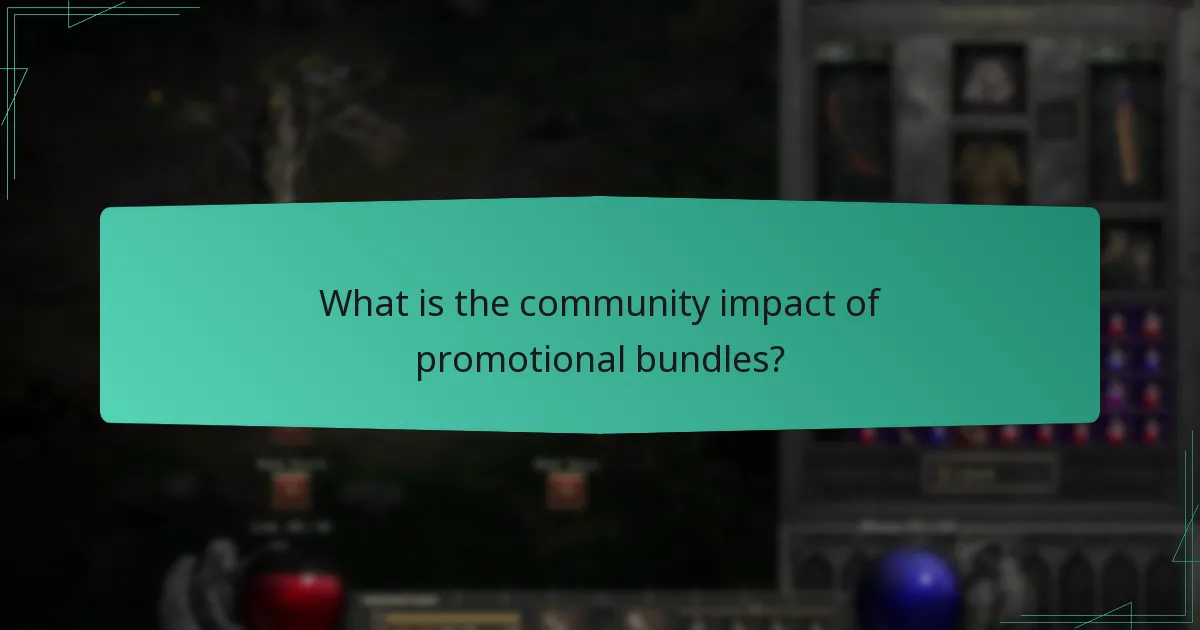 What is the community impact of promotional bundles?