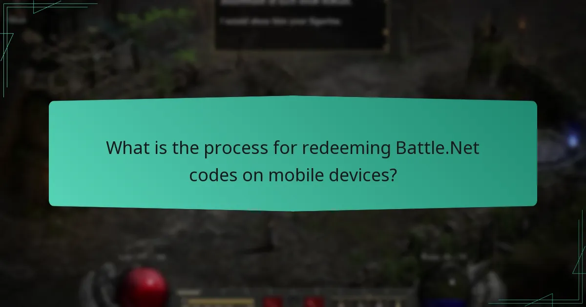 What is the process for redeeming Battle.Net codes on mobile devices?