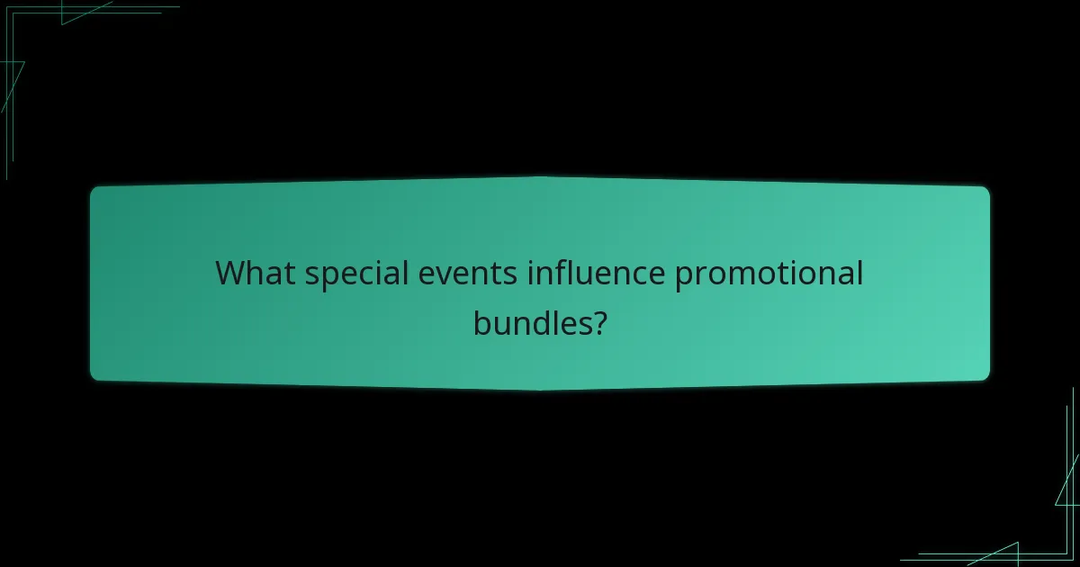 What special events influence promotional bundles?