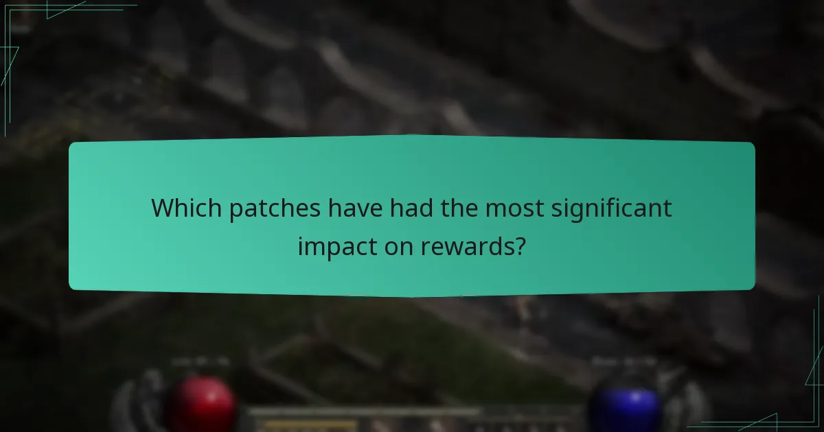Which patches have had the most significant impact on rewards?
